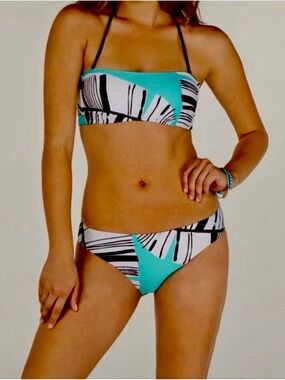 Trina Turk Copacabana Geometric Bandeau Bikini Set - Size 4